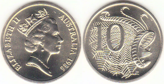 1986 Australia 10 Cents (chUnc) mint set only A002593